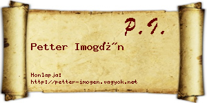 Petter Imogén névjegykártya